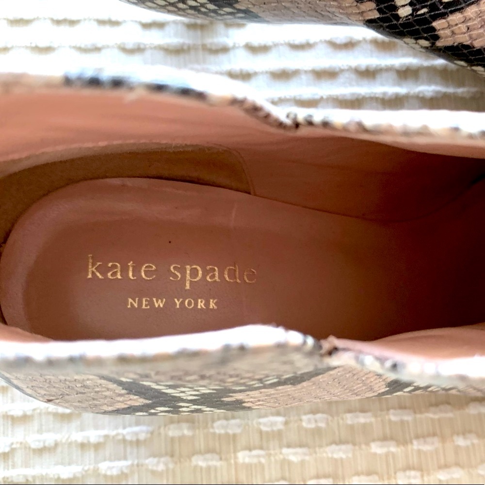 Kate Spade snake skin boots. Like new. Light & black. No scuffing perfect heels - Picture 3 of 6